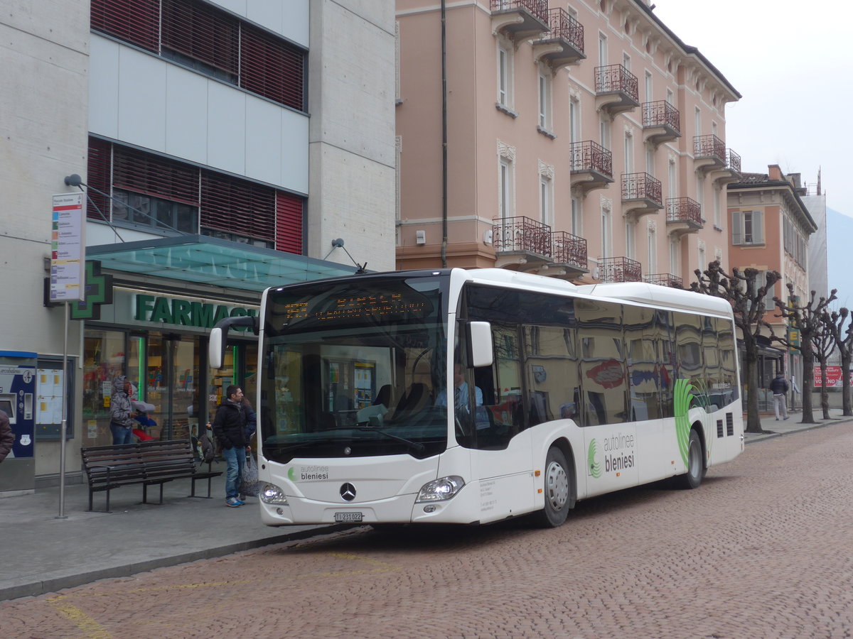 (188'863) - ABl Biasca - Nr. 22/TI 231'022 - Mercedes am 17. Februar 2018 beim Bahnhof Bellinzona