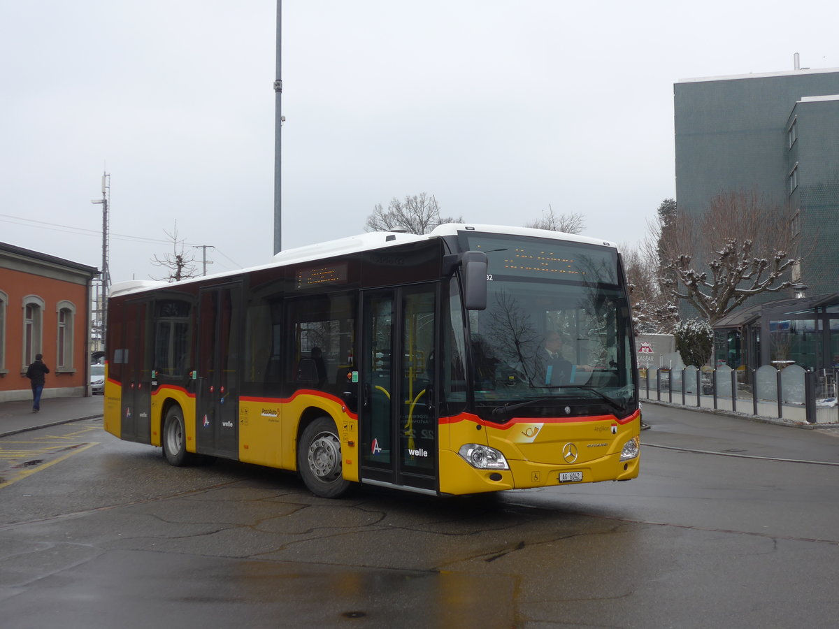 (189'486) - Geissmann, Hgglingen - AG 6042 - Mercedes am 19. Mrz 2018 beim Bahnhof Wohlen