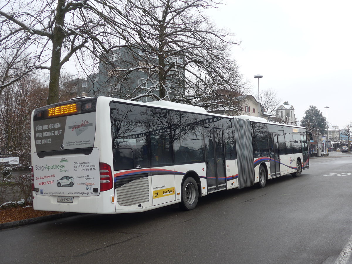 (189'493) - Geissmann, Hgglingen - AG 8942 - Mercedes am 19. Mrz 2018 beim Bahnhof Wohlen