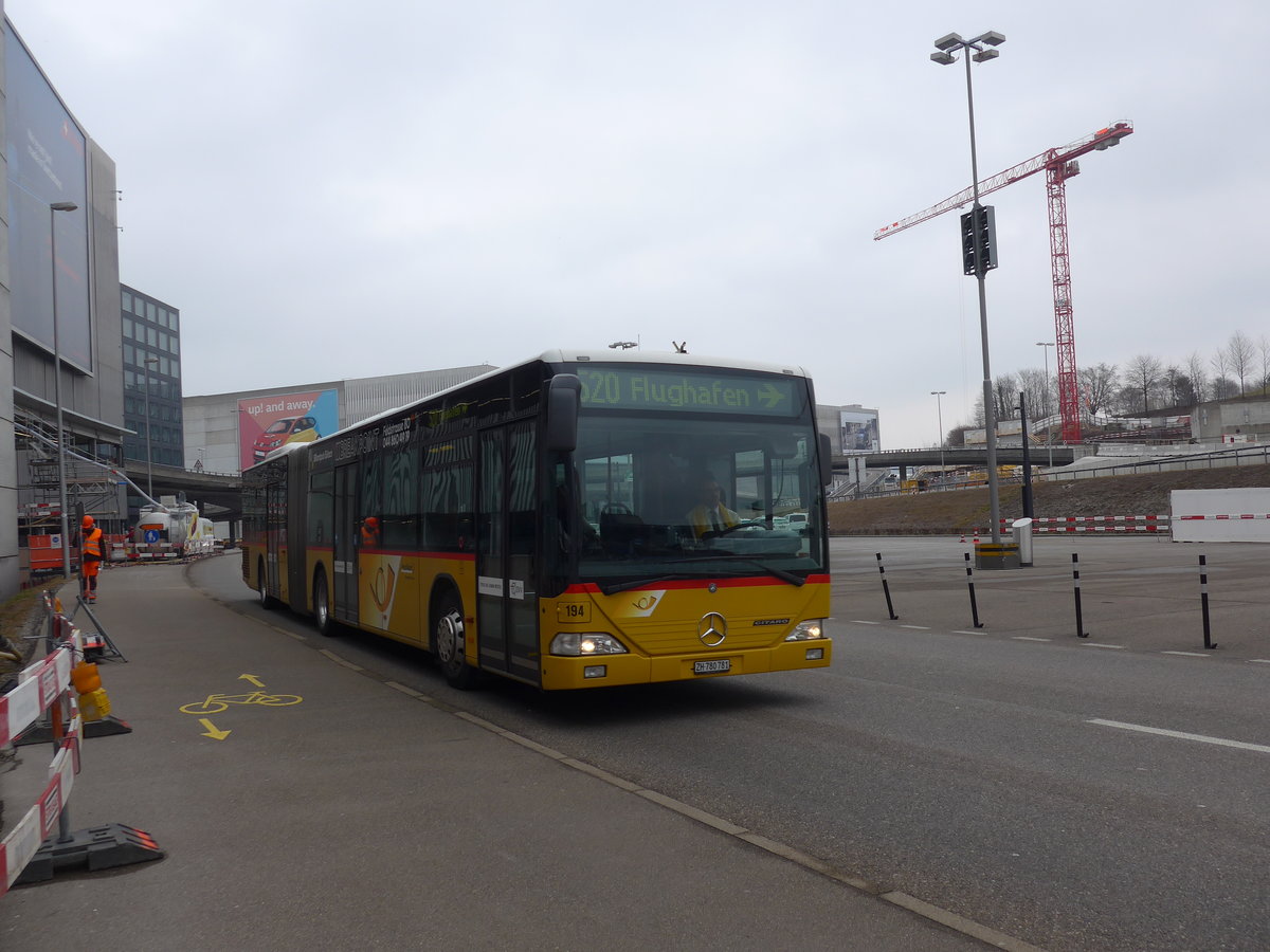 (189'558) - PostAuto Zrich - Nr. 194/ZH 780'781 - Mercedes (ex Nr. 27) am 19. Mrz 2018 in Zrich, Flughafen