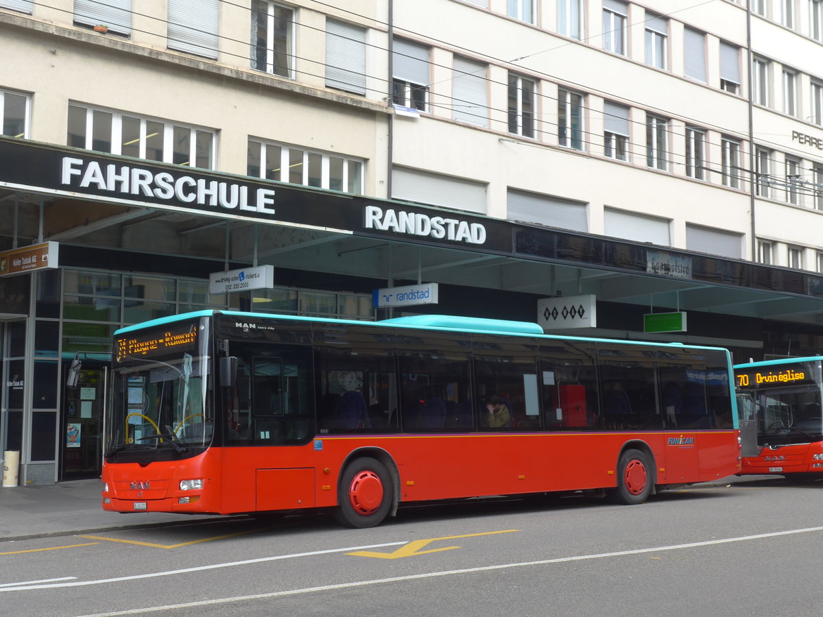 (189'626) - Funi-Car, Biel - Nr. 2/BE 424'202 - MAN am 26. Mrz 2018 beim Bahnhof Biel