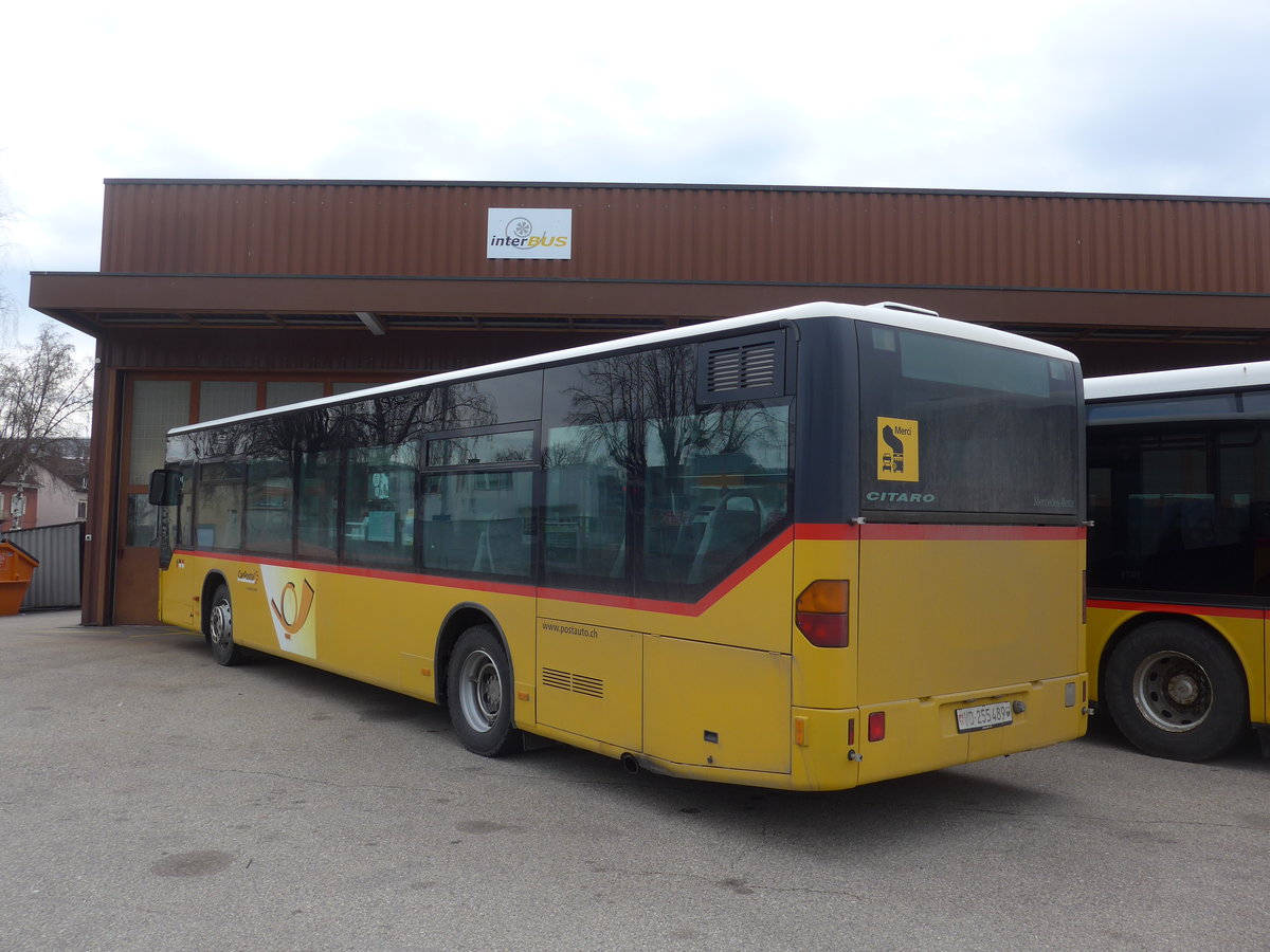 (189'975) - CarPostal Ouest - VD 255'489 - Mercedes am 2. April 2018 in Yverdon, Garage