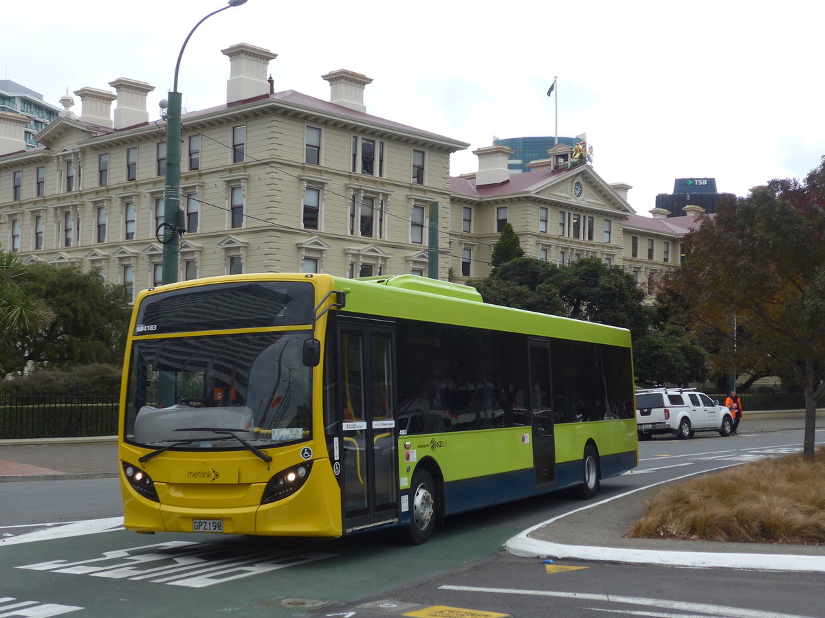 (191'654) - GO Wellington - Nr. 4183/GPZ190 - Alexander Dennis/KiwiBus am 27. April 2018 beim Bahnhof Wellington