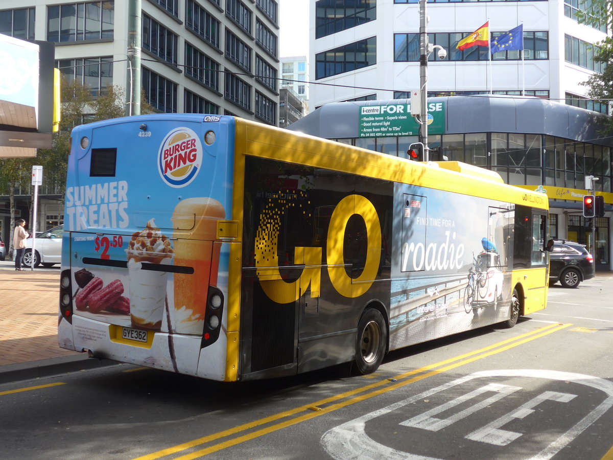 (191'729) - GO Wellington - Nr. 4239/GYE362 - Alexander Dennis/KiwiBus am 27. April 2018 in Wellington