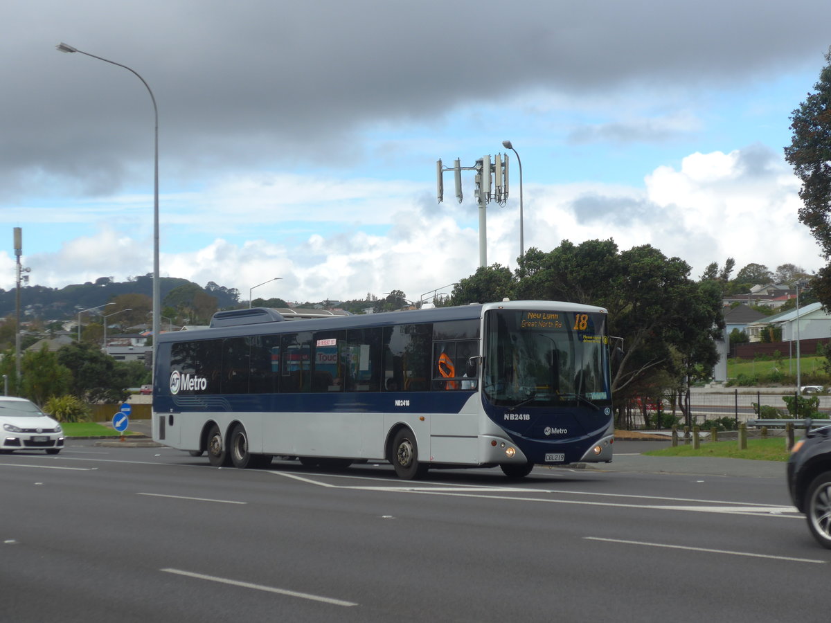 (192'003) - AT Metro, Auckland - Nr. NB2418/CGL219 - MAN/Designline am 30. April 2018 in Auckland, Motat