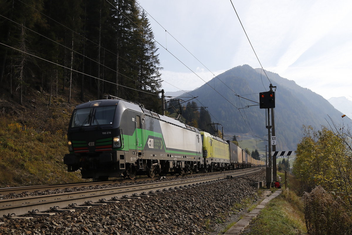 193 278 und 193 xxx am 16. Oktober 2018 bei St. Jodok.