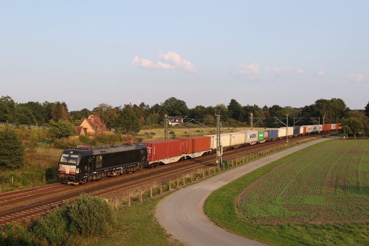 193 870 mit einem Containerzug am 31. August 2019 bei Langwedel.