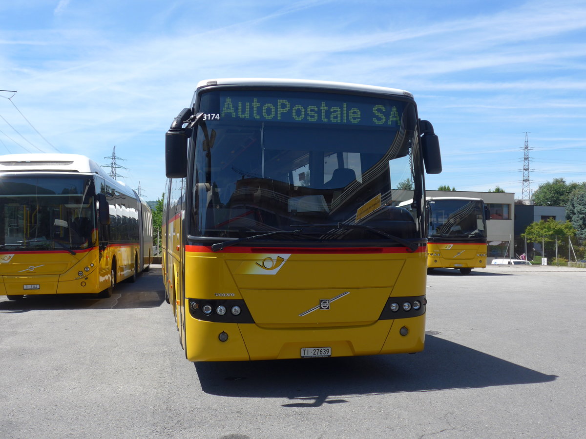 (193'835) - Autopostale, Mendrisio - TI 27'639 - Volvo am 9. Juni 2018 in Mendrisio, Garage