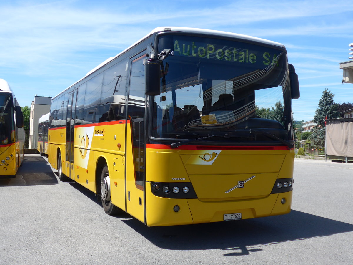 (193'836) - Autopostale, Mendrisio - TI 27'639 - Volvo am 9. Juni 2018 in Mendrisio, Garage