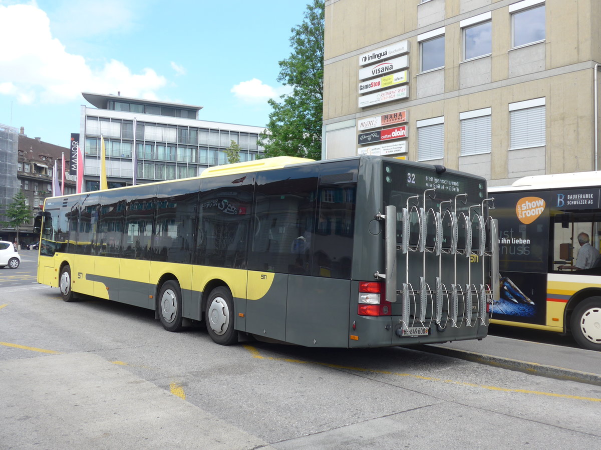 (194'404) - STI Thun - Nr. 600/BE 849'600 - MAN am 25. Juni 2018 beim Bahnhof Thun