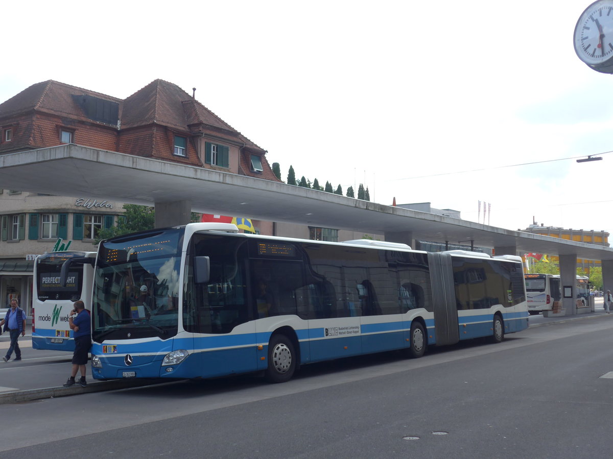 (194'566) - BLWE Wattwil - Nr. 4/SG 363'980 - Mercedes am 7. Juli 2018 beim Bahnhof Wattwil