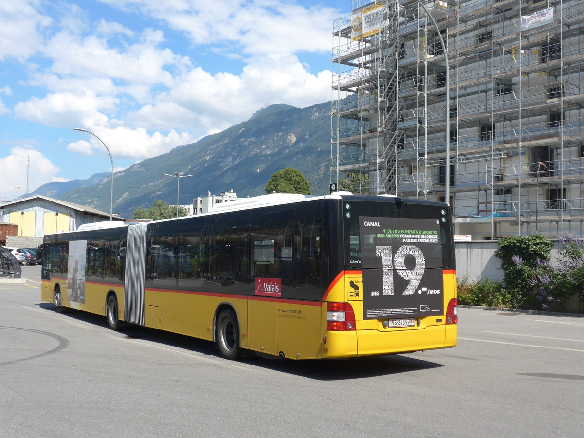 (195'066) - Buchard, Leytron - VS 243'999 - MAN am 22. Juli 2018 beim Bahnhof Martigny