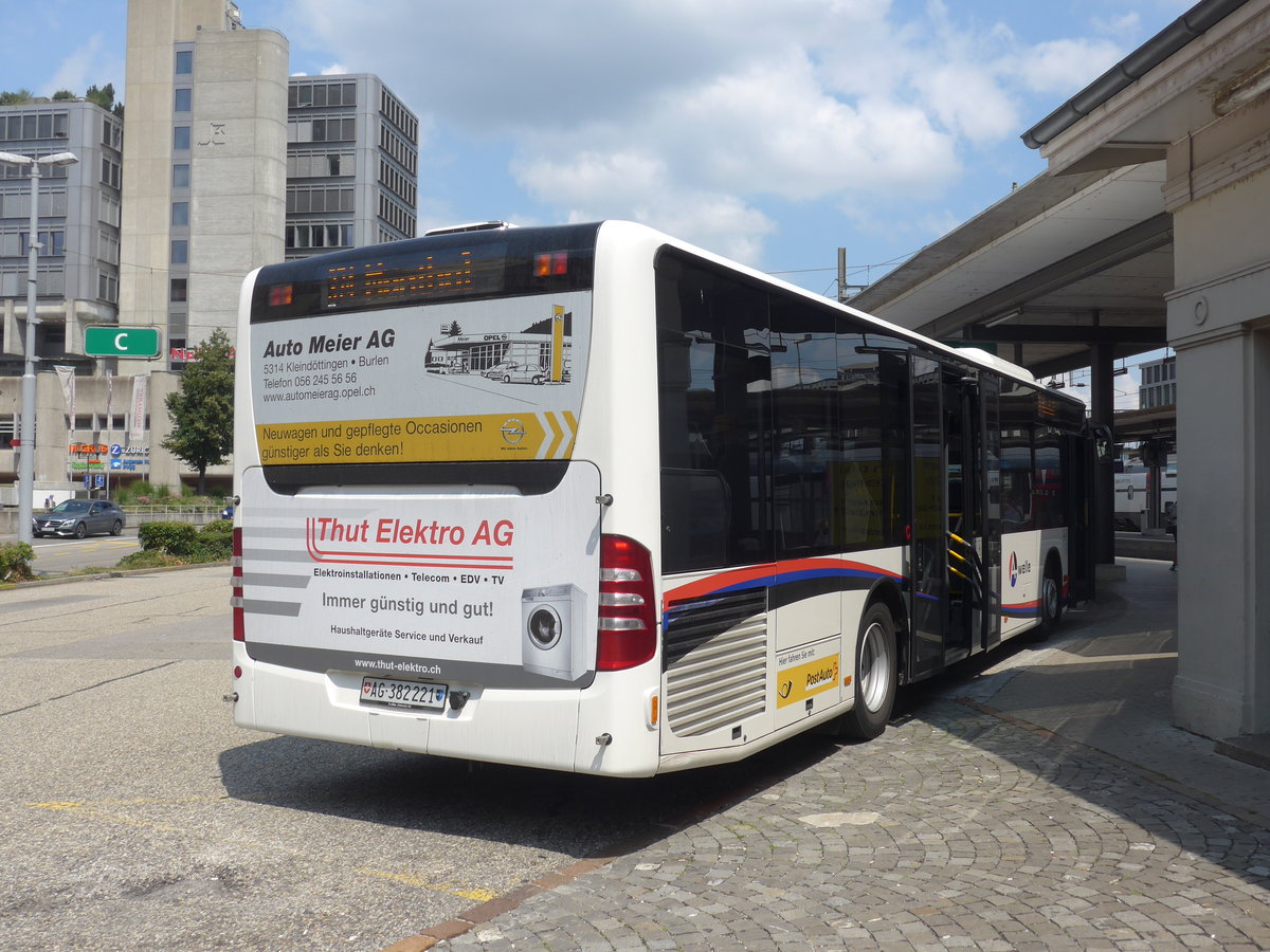 (195'130) - Erne, Full - AG 382'221 - Mercedes (ex Staudacher, Mandach) am 23. Juli 2018 beim Bahnhof Brugg