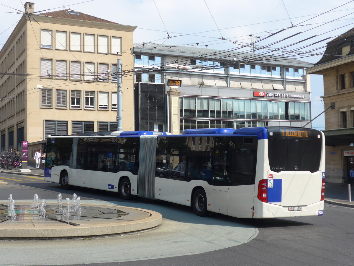 (195'767) - TL Lausanne - Nr. 583/VD 273'626 - Mercedes am 6. August 2018 beim Bahnhof Lausanne