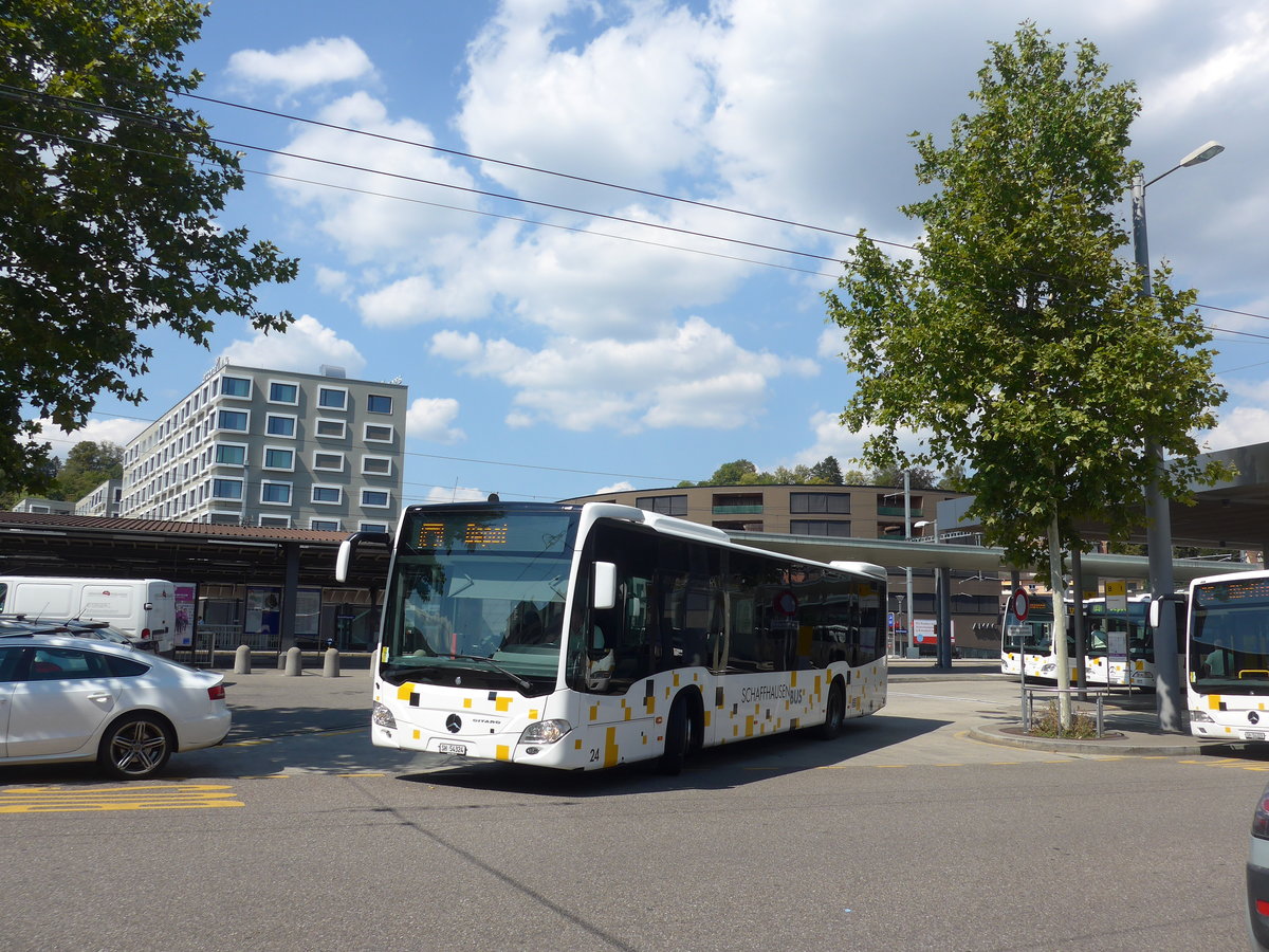 (196'121) - SB Schaffhausen - Nr. 24/SH 54'324 - Mercedes am 20. August 2018 beim Bahnhof Schaffhausen