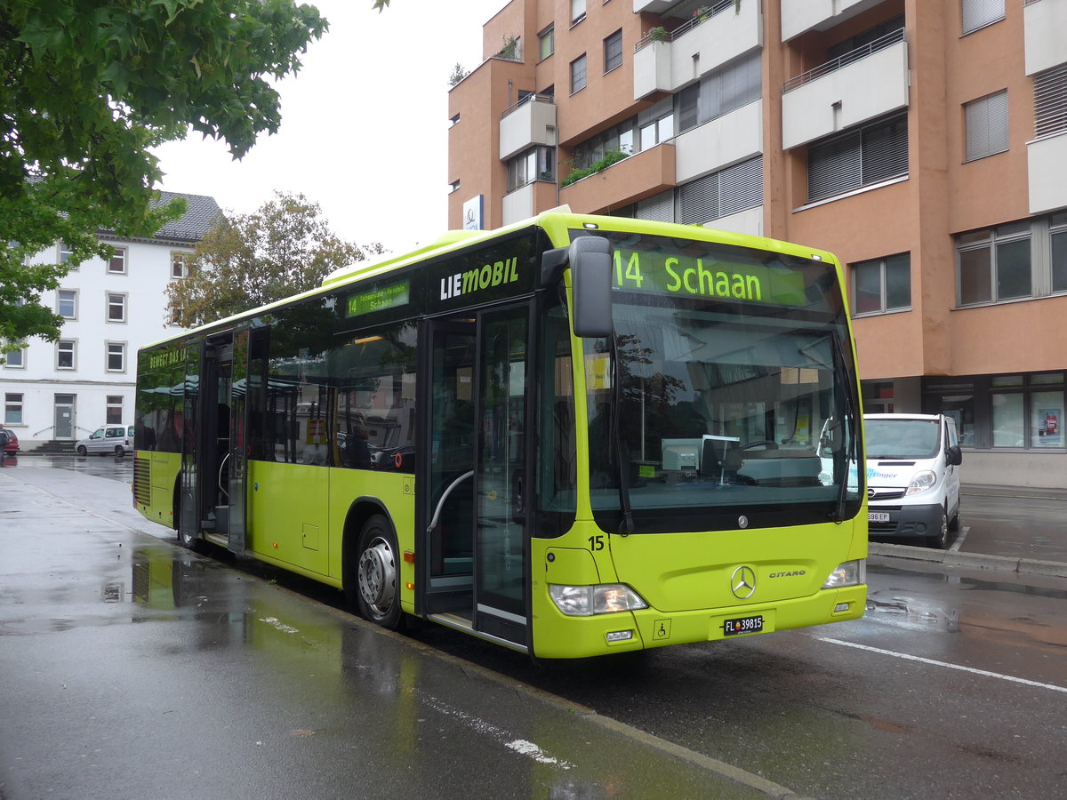 (196'269) - Aus Liechtenstein: LBA Vaduz - Nr. 15/FL 39'815 - Mercedes am 1. September 2018 beim Bahnhof Feldkirch