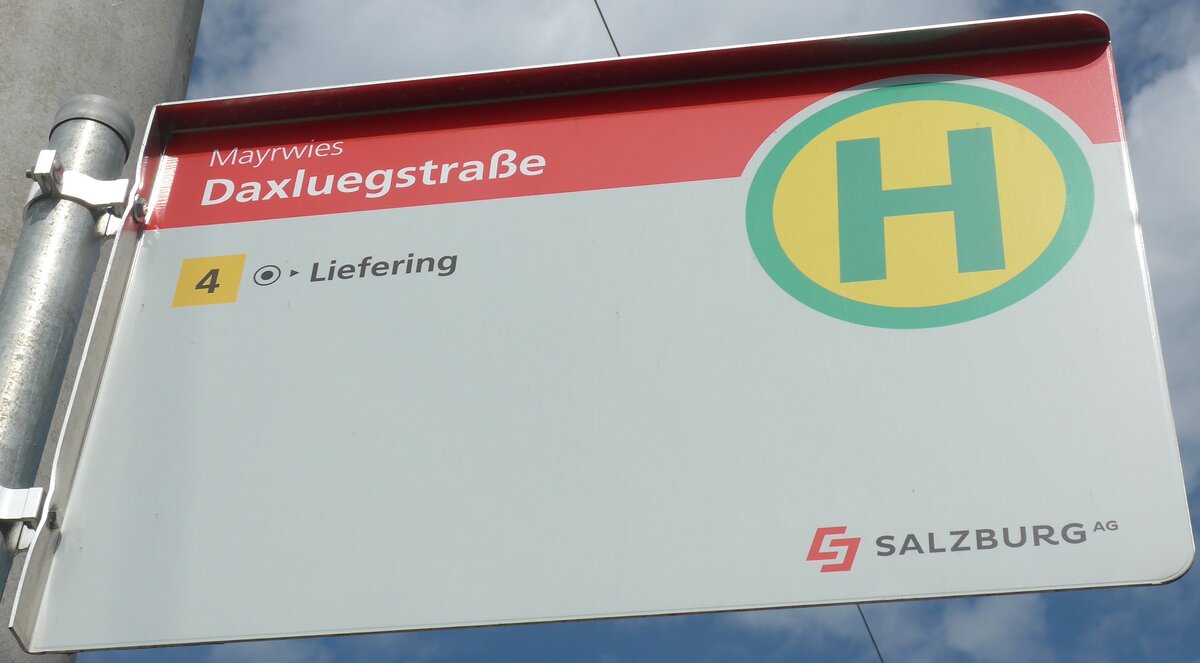 (197'158) - SALZBURG AG-Haltestellenschild - Mayrwies, Daxluegstrasse - am 13. September 2018