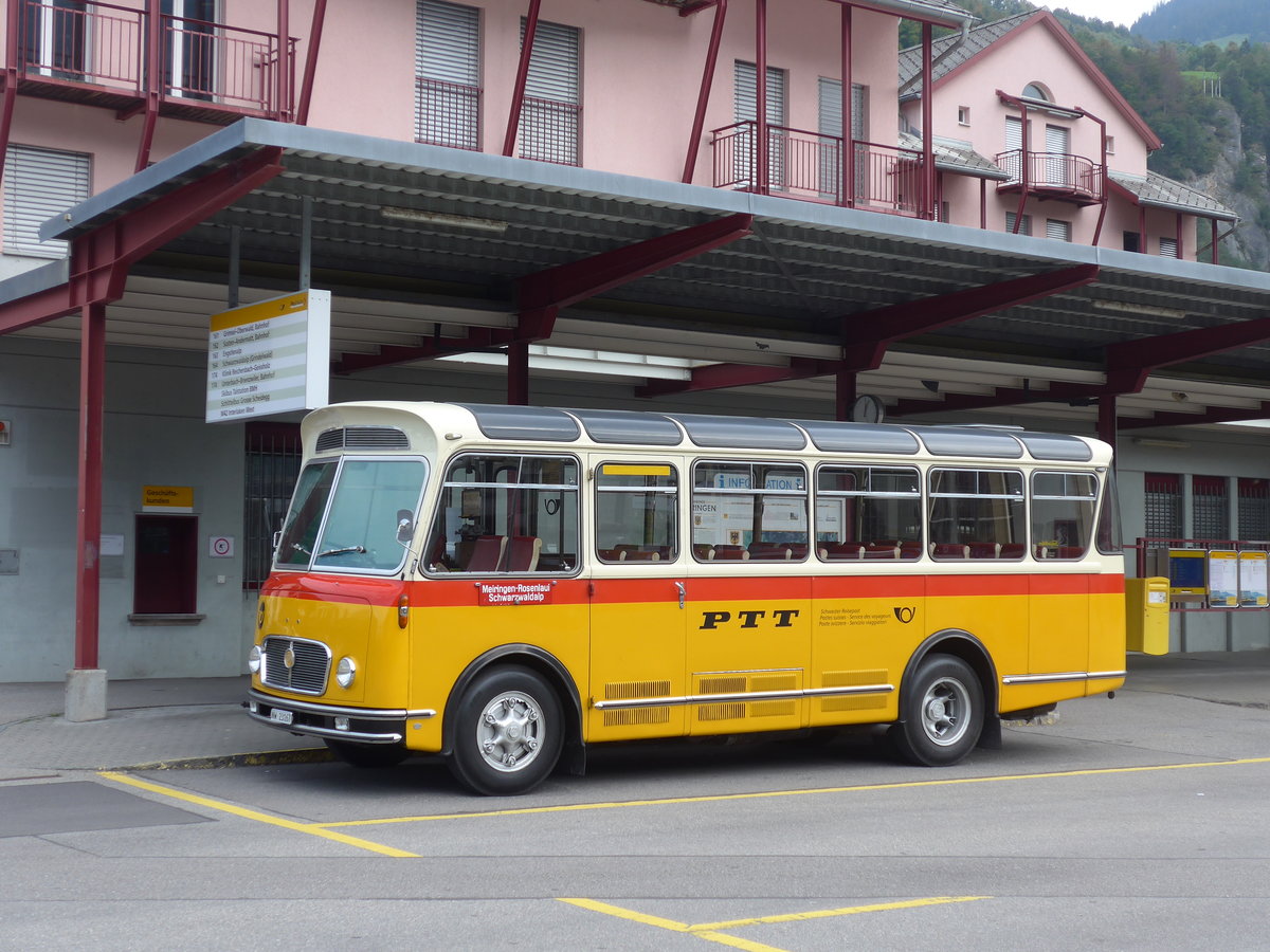 (197'702) - Mller, Ennetmoos - NW 23'167 - FBW/Gangloff (ex Rentsch, Gunten; ex P 23'203; ex P 21'003) am 16. September 2018 in Meiringen, Postautostation