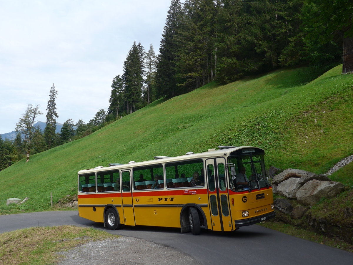 (197'767) - Schmid, Thrishaus - BE 26'206 - Saurer/Tscher (ex P 24'244) am 16. September 2018 in Meiringen, Scheideggstrasse