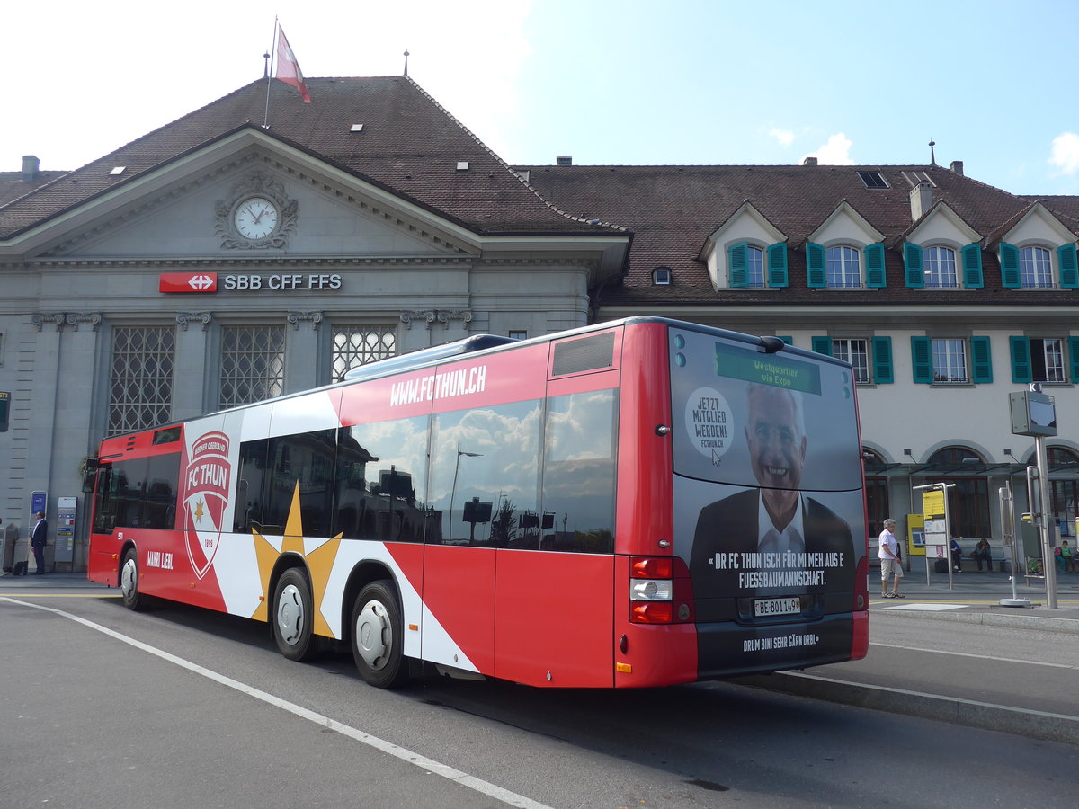 (197'888) - STI Thun - Nr. 149/BE 801'149 - MAN am 18. September 2018 beim Bahnhof Thun