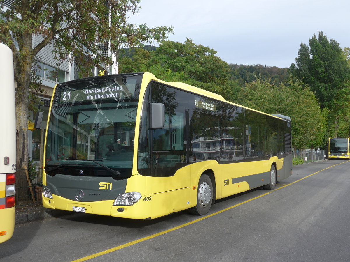 (197'906) - STI Thun - Nr. 402/BE 754'402 - Mercedes am 22. September 2018 bei der Schifflndte Thun