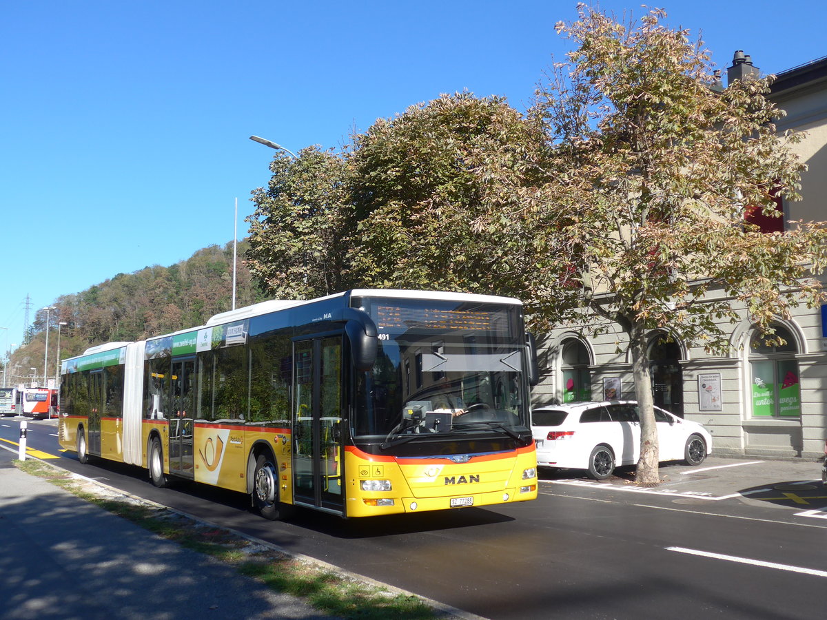 (198'232) - Kistler, Reichenburg - SZ 77'288 - MAN am 13. Oktober 2018 beim Bahnhof Ziegelbrcke