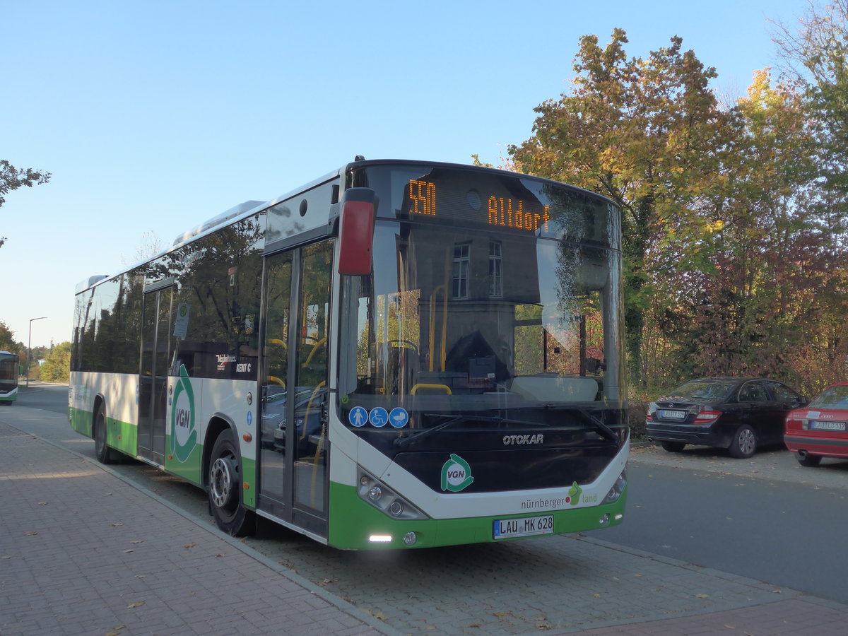 (198'296) - Meidenbauer, Knigstein - LAU-MK 628 - Otokar am 15. Oktober 2018 beim Bahnhof Altdorf