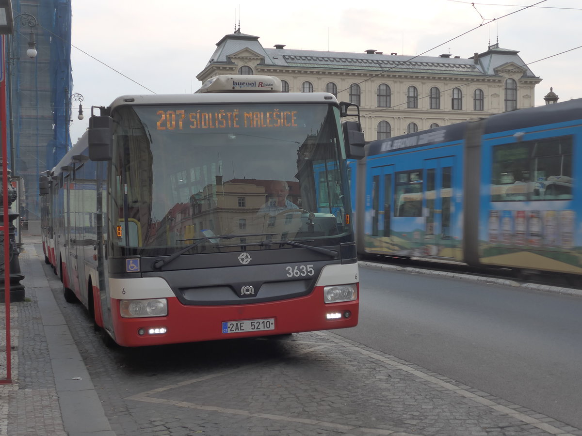 (198'760) - DPP Praha - Nr. 3635/2AE 5210 - SOR am 19. Oktober 2018 in Praha, Staromestsk