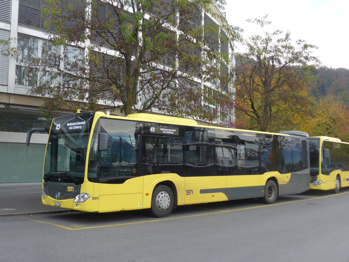 (199'176) - STI Thun - Nr. 501/BE 408'501 - Mercedes am 31. Oktober 2018 bei der Schifflndte Thun