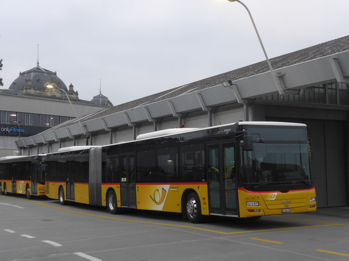 (199'305) - PostAuto Bern - Nr. 665/BE 656'302 - MAN am 18. November 2018 in Bern, Postautostation