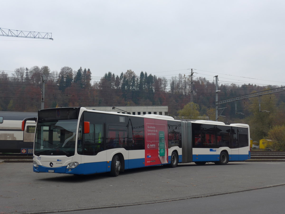 (199'391) - VBL Luzern - Nr. 177/LU 240'539 - Mercedes am 18. November 2018 beim Bahnhof Ebikon