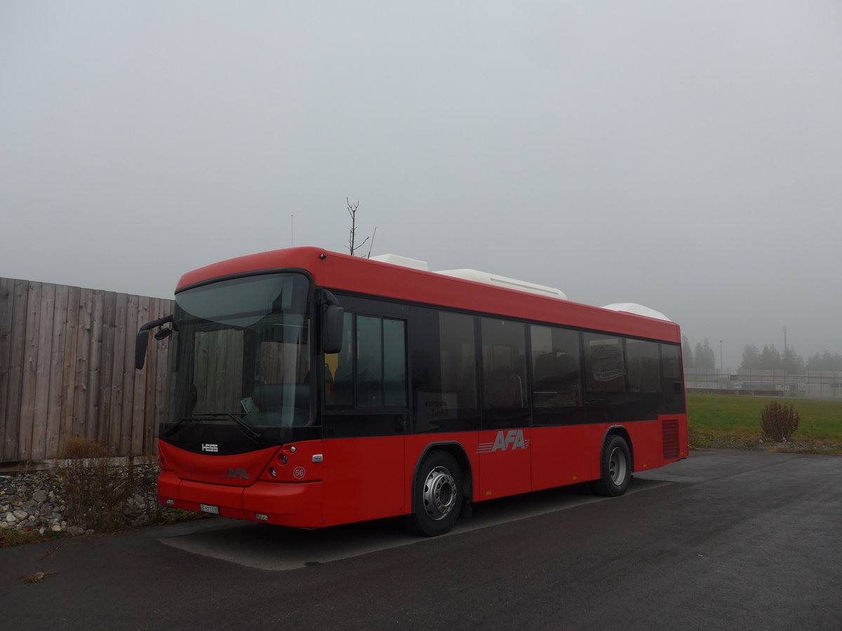 (199'605) - AFA Adelboden - Nr. 56/BE 611'030 - Scania/Hess am 26. November 2018 in Frutigen, Garage