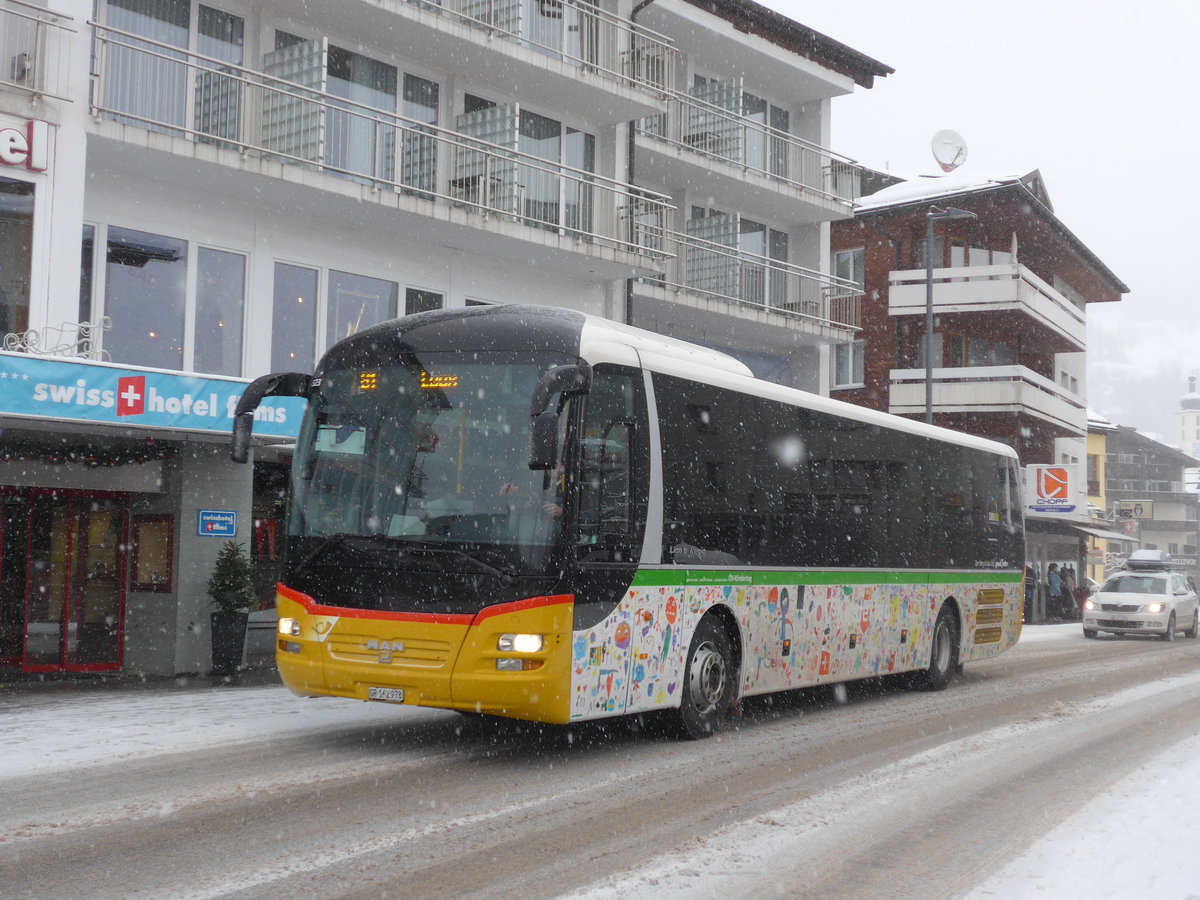 (200'576) - PostAuto Graubnden - GR 162'978 - MAN am 2. Januar 2019 in Flims, Bergbahnen