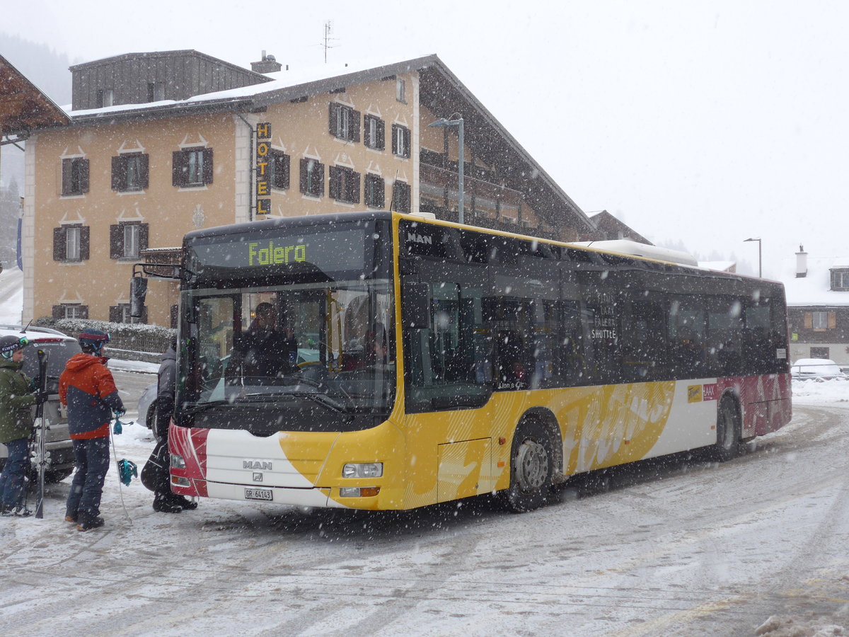 (200'605) - Stuppan, Flims - GR 64'143 - MAN am 2. Januar 2019 in Flims, Post