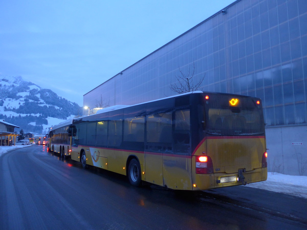 (200'691) - Steiner, Messen - SO 21'820 - MAN am 12. Januar 2019 beim Bahnhof Frutigen