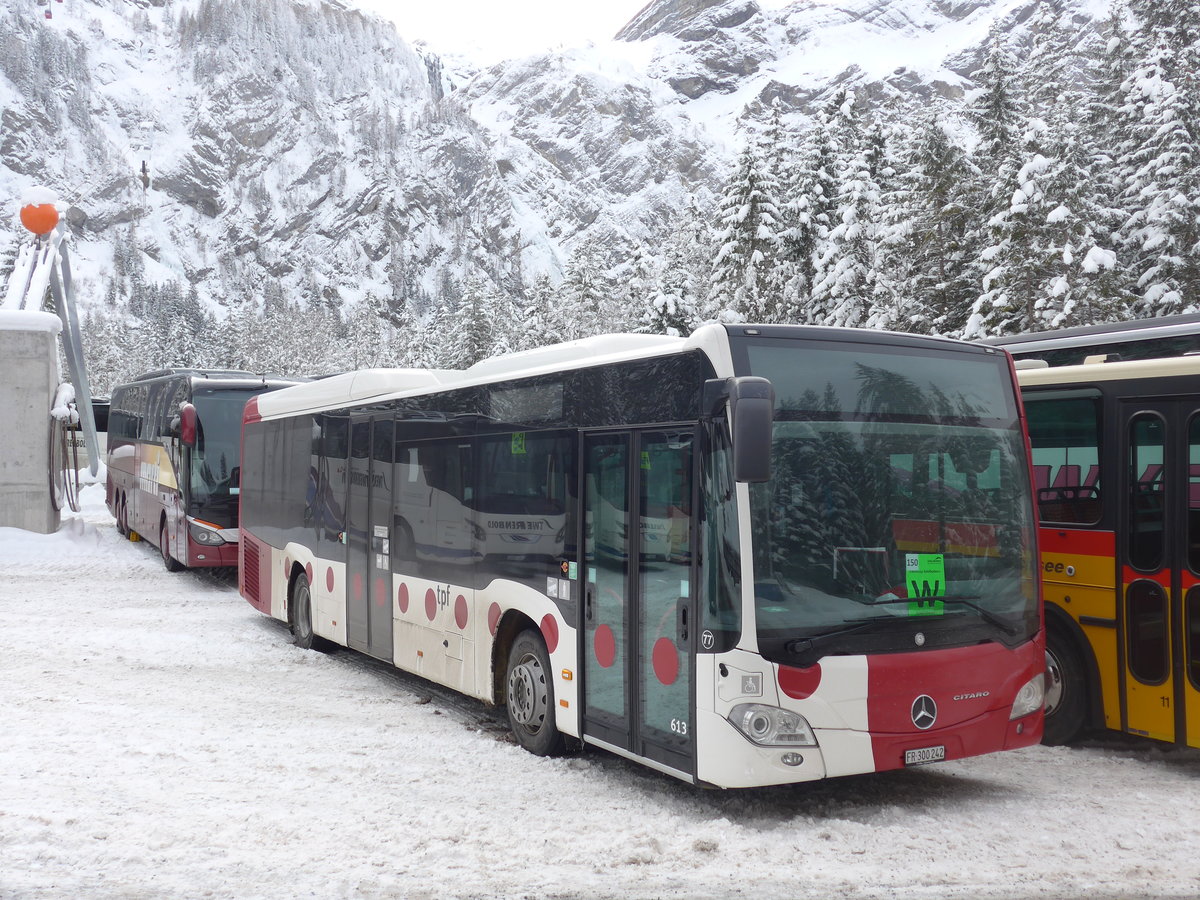 (200'911) - TPF Fribourg (Wieland 77) - Nr. 613/FR 300'242 - Mercedes am 12. Januar 2019 in Adelboden, Unter dem Birg