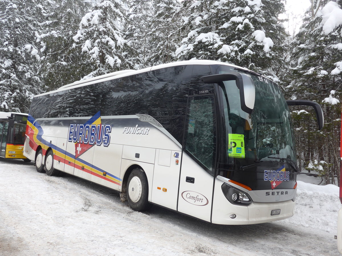 (200'915) - Funi-Car, Biel - Nr. 14/BE 208'414 - Setra am 12. Januar 2019 in Adelboden, Unter dem Birg