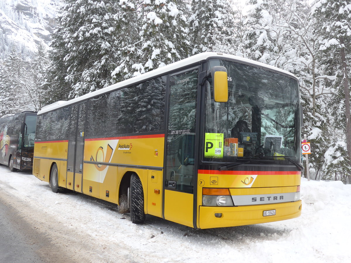 (200'945) - Flck, Brienz - Nr. 7/BE 59'424 - Setra am 12. Januar 2019 in Adelboden, Unter dem Birg