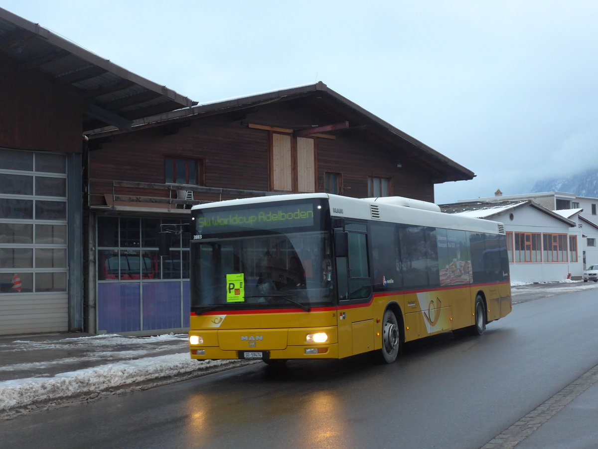 (201'008) - Wyss, Boningen - Nr. 38/SO 59'474 - MAN am 12. Januar 2019 beim Bahnhof Frutigen