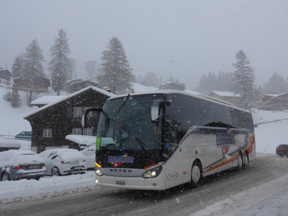 (201'090) - Funi-Car, Biel - Nr. 14/BE 208'414 - Setra am 13. Januar 2019 in Adelboden, Oey