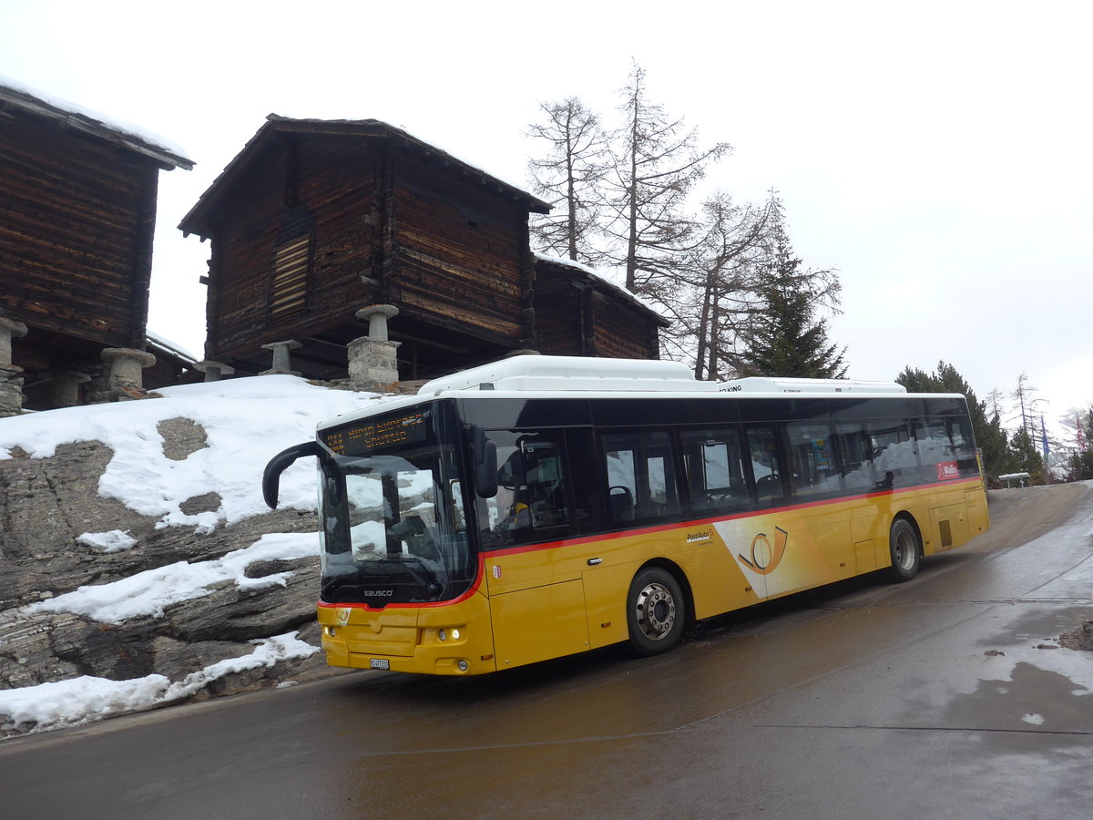 (201'353) - PostAuto Wallis - VS 477'210 - Ebusco am 27. Januar 2019 in Saas-Fee, Post