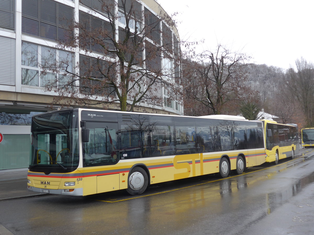 (201'484) - STI Thun - Nr. 132/BE 801'132 - MAN am 11. Februar 2019 bei der Schifflndte Thun