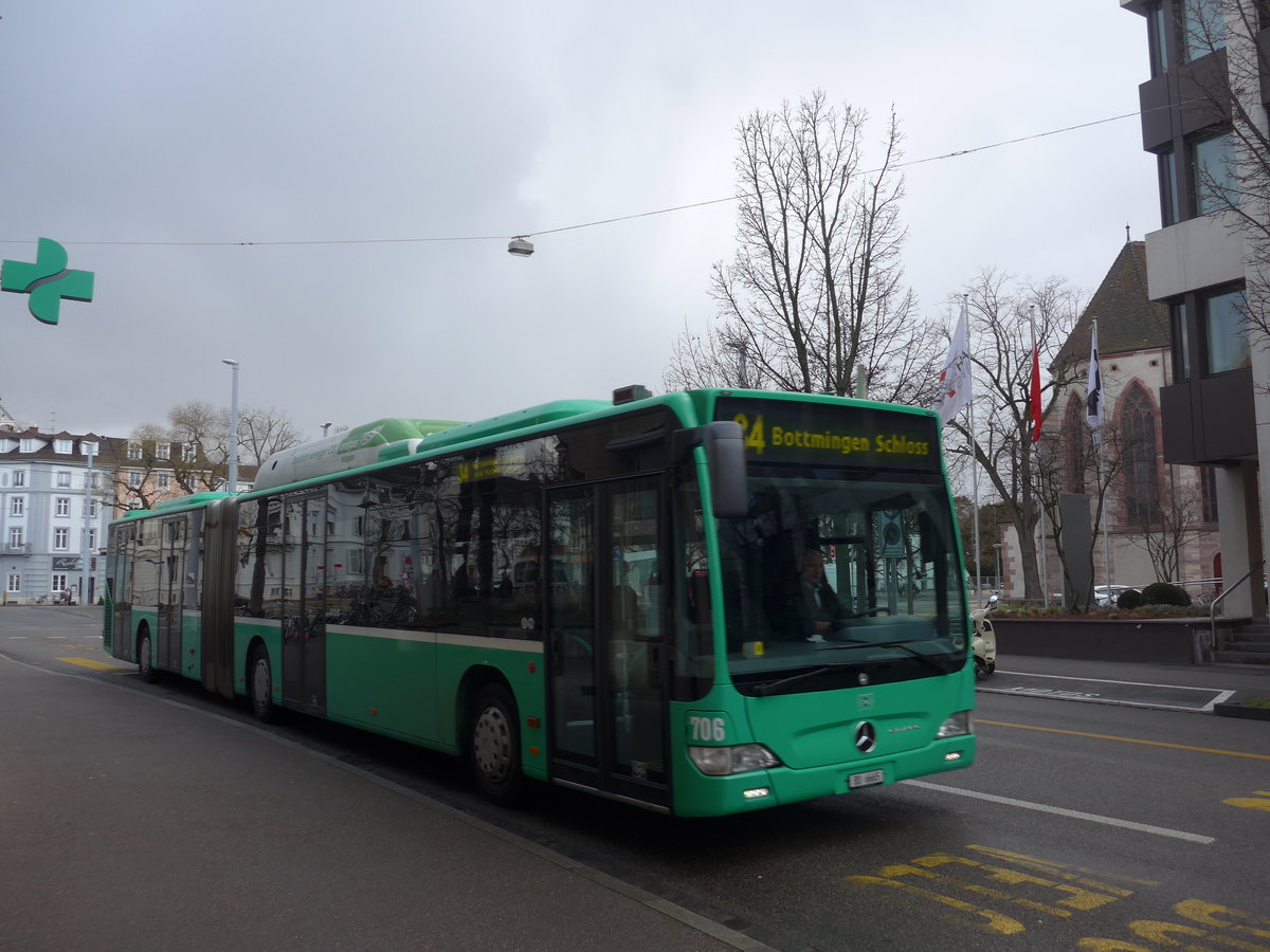 (201'518) - BVB Basel - Nr. 706/BS 6665 - Mercedes am 11. Februar 2019 in Basel, Claragraben