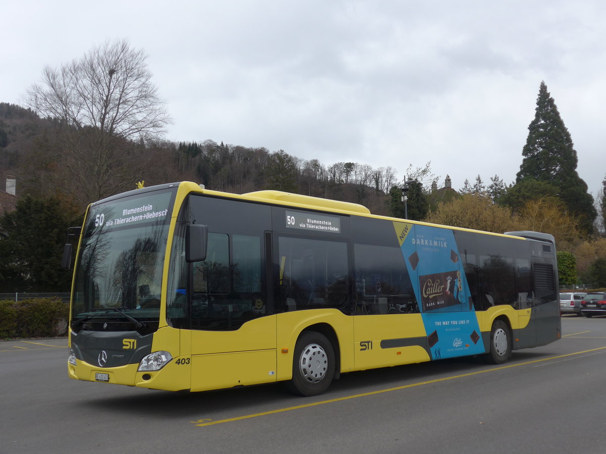 (201'795) - STI Thun - Nr. 403/BE 432'403 - Mercedes am 1. Mrz 2019 bei der Schifflndte Thun