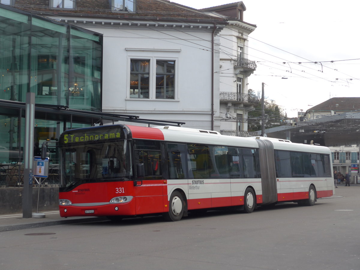 (201'985) - SW Winterthur - Nr. 331/ZH 719'331 - Solaris am 4. Mrz 2019 beim Hauptbahnhof Winterthur