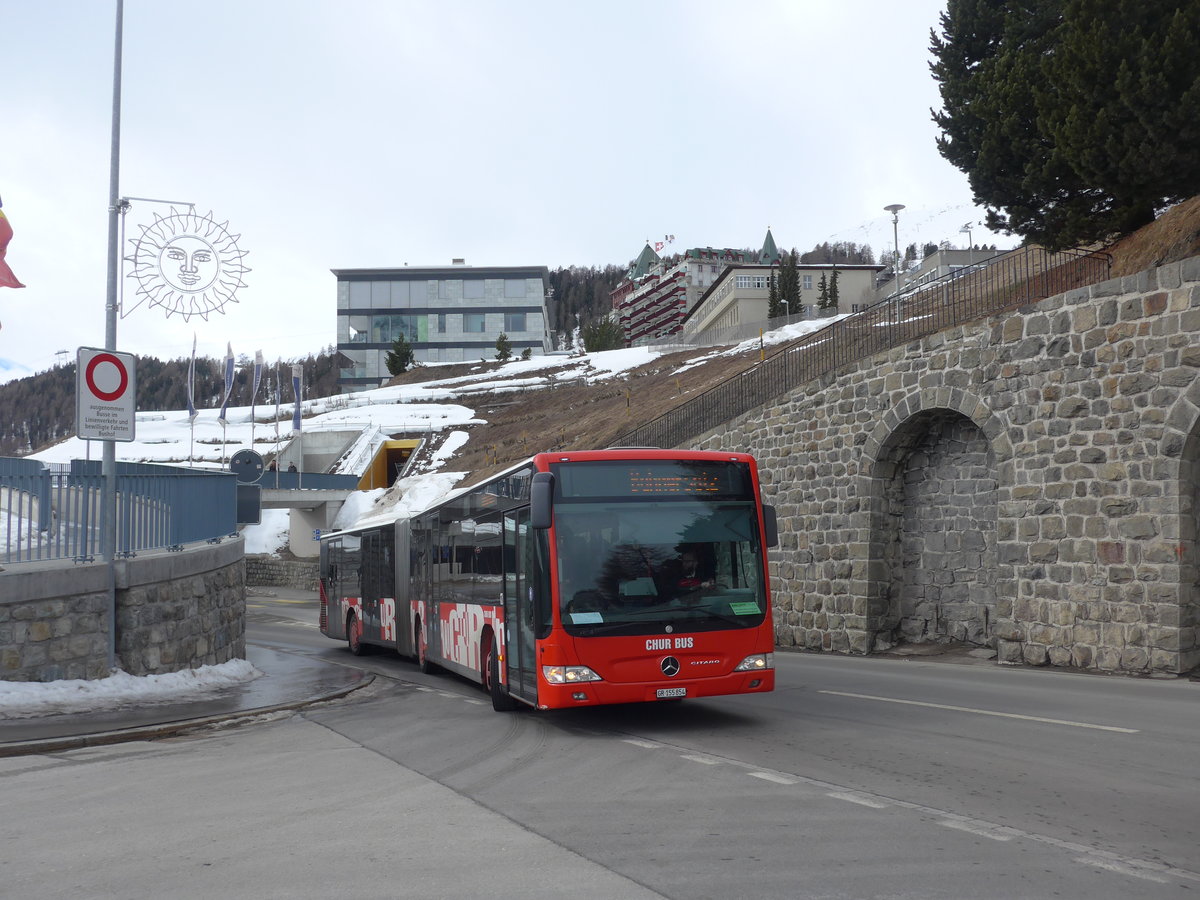 (202'077) - SBC Chur - Nr. 54/GR 155'854 - Mercedes am 10. Mrz 2019 beim Bahnhof St. Moritz