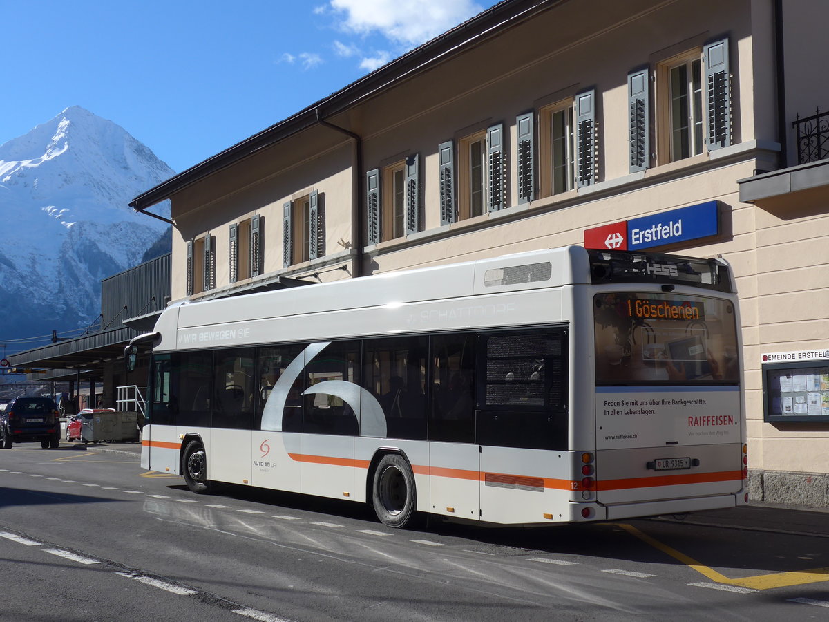 (202'522) - AAGU Altdorf - Nr. 12/UR 9315 - Hess am 19. Mrz 2019 beim Bahnhof Erstfeld