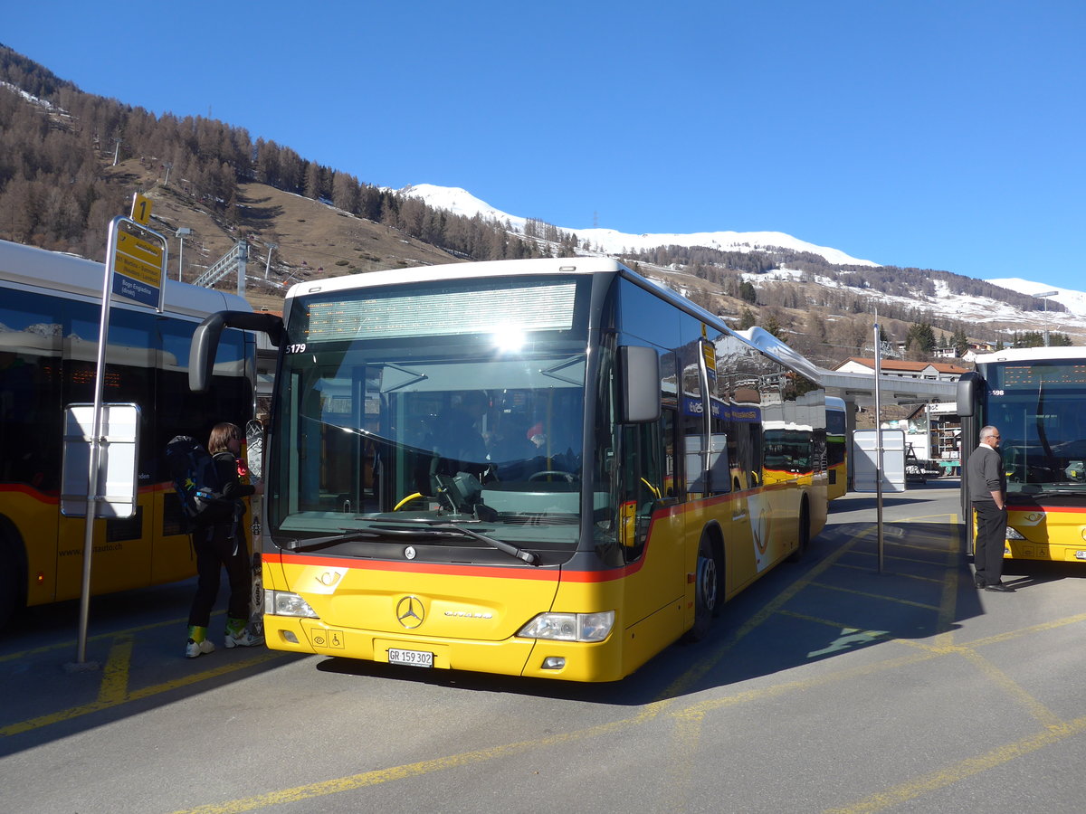 (202'649) - PostAuto Graubnden - GR 159'302 - Mercedes am 20. Mrz 2019 beim Bahnhof Scuol-Tarasp