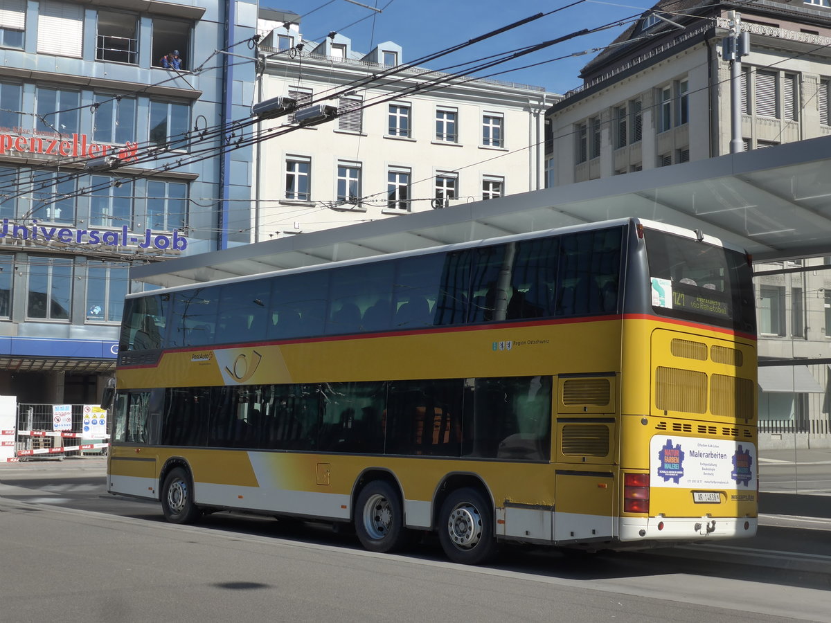 (202'748) - PostAuto Ostschweiz - AR 14'838 - Neoplan (ex P 27'016) am 21. Mrz 2019 beim Bahnhof St. Gallen