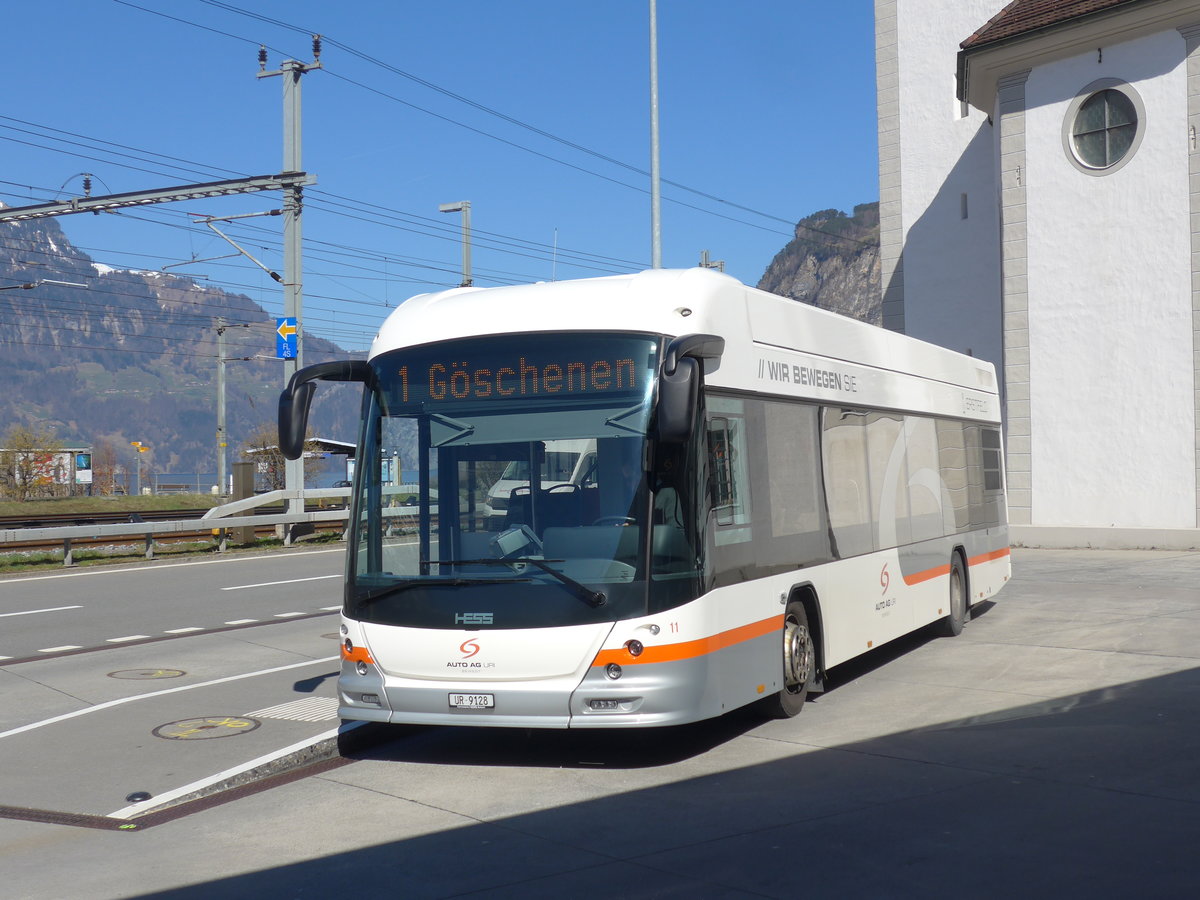 (202'816) - AAGU Altdorf - Nr. 11/UR 9128 - Hess am 22. Mrz 2019 in Flelen, Hauptplatz